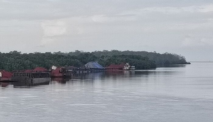 Tongkang Berlabuh di Pinggiran Muara Teluk Melano Menggangu aktivitas Nelayan lokal