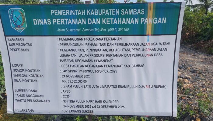 Warga Keluhkan Proyek JUT  Dinas Pertanian Sambas yang Diduga Menyebabkan Banjir