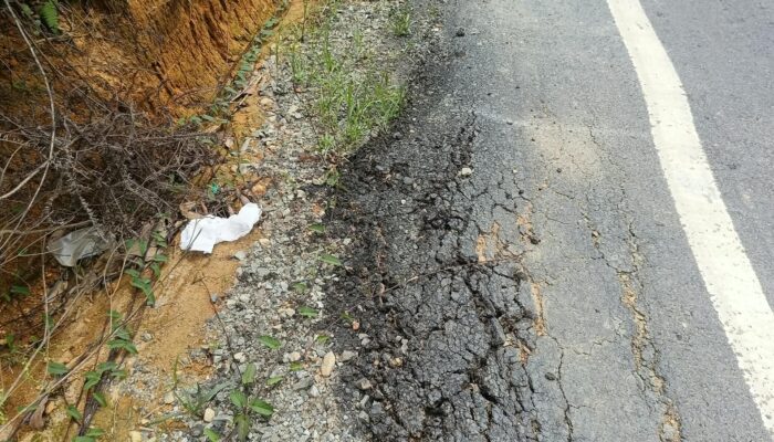 Kualitas Aspal Diduga Buruk,  Pekerjaan Nasional Landak -Bengkayang Diduga Bermasalah